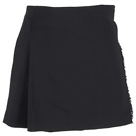Gonna mini plissettata Burberry in lana nera Nero