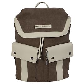 Mochila Brunello Cucinelli em algodão marrom Marrom