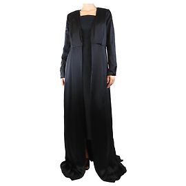 Alice by Temperley Schwarzes Satin-Maxikleid - Größe UK 16 Schwarz