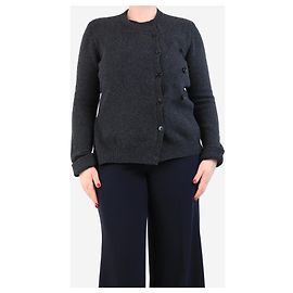 Joseph Dunkelgrauer Strickpullover mit Knopfdetails - Größe L Grau