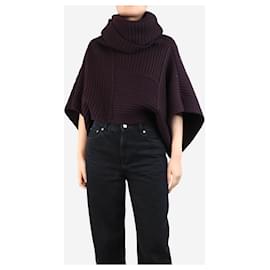 Joseph-Purple chunky knit roll-neck sweater - size M-Purple
