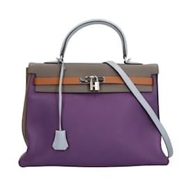 Hermès-Sac à épaule Hermes Kelly 35 Harlequin-Multicolore,Violet