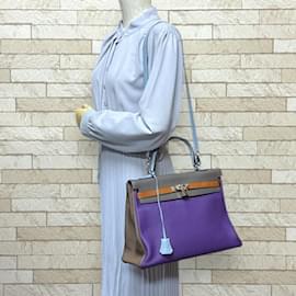 Hermès-Hermes Kelly 35 Harlequin Shoulder Bag-Multiple colors,Purple