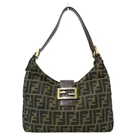 Fendi-Sac à main pour femme Fendi en toile Zucca-Marron,Kaki