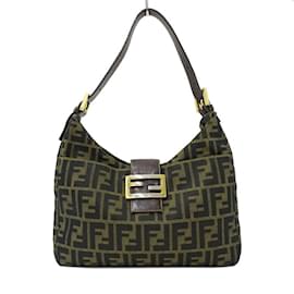 Fendi-Sac à main pour femme Fendi en toile Zucca-Marron,Kaki