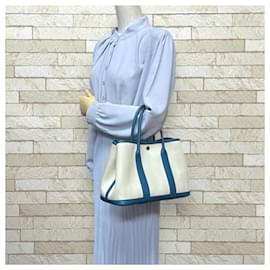 Hermès-Sac Tote TPM Hermes Garden-Bleu,Beige