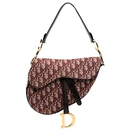Dior-Dior Red Oblique Canvas Saddle Bag-Red
