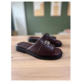 Gucci-SANDAL LEATHER, R.S-Dark red