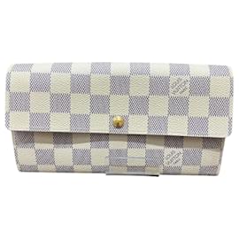 Louis Vuitton-Louis Vuitton Damier Azur Long Wallet-White