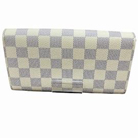 Louis Vuitton-Louis Vuitton Damier Azur Long Wallet-White