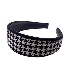Christian Dior Houndstooth Headband Black White