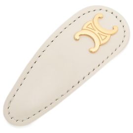 Céline Clipe de cabelo Celine Triomphe Branco Dourado