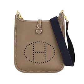 Hermès-Sac à épaule Hermes Evelyne Amazon TPM-Bleu,Taupe