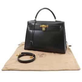 Hermès-Sac à main Hermes Kelly 32-Noir