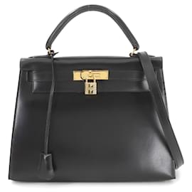 Hermès-Sac à main Hermes Kelly 28-Noir