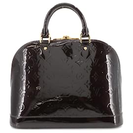 Louis Vuitton-Louis Vuitton Monogram Vernis Alma PM Handbag-Dark red