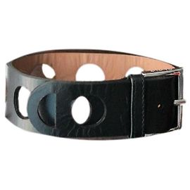 Alaïa Black Leather Bracelet Black