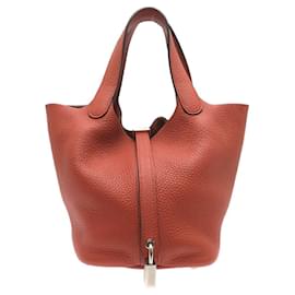Hermès-Sac à main Picotin Lock PM gravé Hermes Z-Rouge