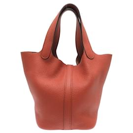 Hermès-Sac à main Picotin Lock PM gravé Hermes Z-Rouge