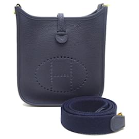 Hermès-Sac à épaule Hermes Evelyn TPM Y-Bleu,Bleu Marine