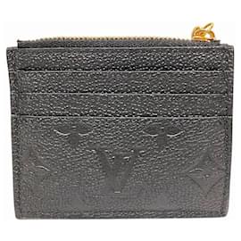 Louis Vuitton-Louis Vuitton Empreinte Porto Carte Flora Coin Purse-Black
