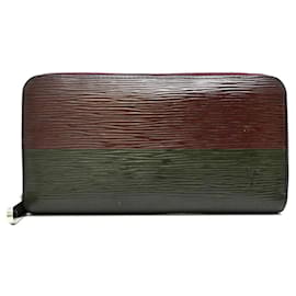 Louis Vuitton-Portefeuille Zippy Epi Louis Vuitton-Marron foncé,Violet foncé