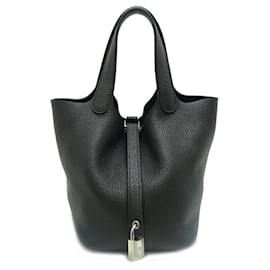 Hermès-Sac à main Hermes Picotin Lock PM-Noir