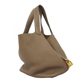 Hermès-Sac à main Hermes Picotin Lock MM-Taupe