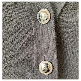 Chanel-Chanel Cashmere Black Classic Cardigan FR 44-Black