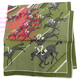 Hermès-Hermes Carre 90 Horse Racing Silk Scarf-Pink