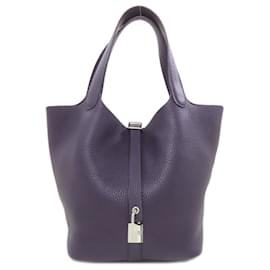 Hermès-Sac à main Hermes Picotin Lock MM-Bleu Marine