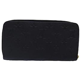 Louis Vuitton-LOUIS VUITTON Monogram Empreinte Zippy Wallet Black M61864 LV Auth 89010AM-Black