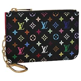Louis Vuitton-LOUIS VUITTON Multicolor Pochette Cles NM Coin Purse Black M93735 Auth 110059AM-Black