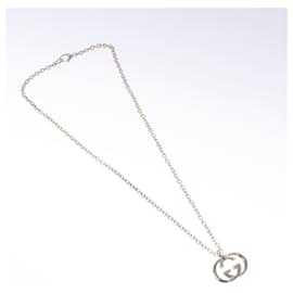 Gucci-GUCCI Interlocking Necklace Ag925 Silver Auth am7919-Silvery
