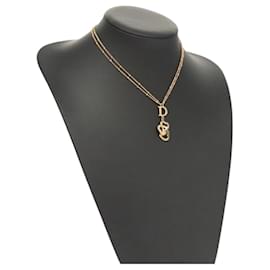 Christian Dior-Christian Dior Heart Necklace metal Gold Auth yk18230-Golden