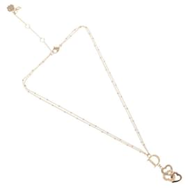 Christian Dior-Christian Dior Heart Necklace metal Gold Auth yk18230-Golden