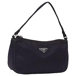 Prada-PRADA Accessory Pouch Nylon Purple Silver Auth hk2590-Silvery,Purple