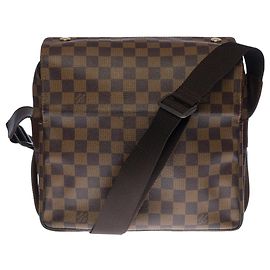 Bolsa LOUIS VUITTON Naviglio em Lona Marrom - 100238 Marrom