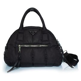 Prada, sac bomber bowler en noir Noir