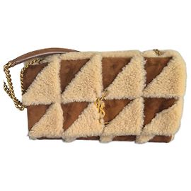 Borsa Yves Saint Laurent Jamie Suede Marrone Beige Marrone chiaro