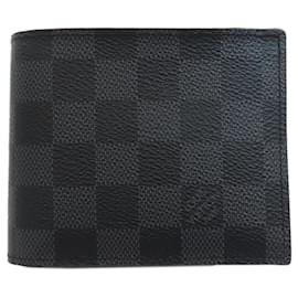 Louis Vuitton-Portefeuille bi-fold Damier Graphite Louis Vuitton-Damier ebène