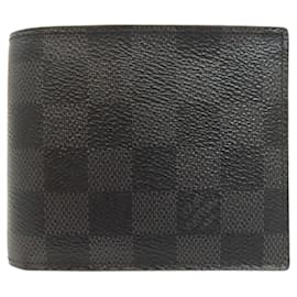 Louis Vuitton-Portefeuille bi-fold Damier Graphite Louis Vuitton-Damier ebène
