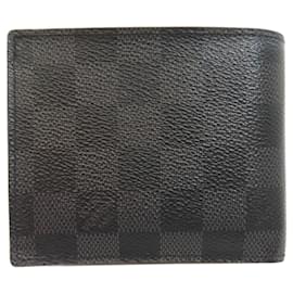 Louis Vuitton-Portefeuille bi-fold Damier Graphite Louis Vuitton-Damier ebène