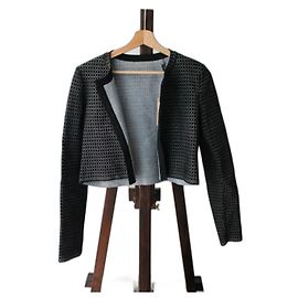 Alaïa Black Short Jacket with Silver Oval Decoration Black