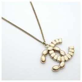 Chanel-Chanel Coco Mark Necklace-Brown,Golden