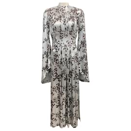 Paco Rabanne-Paco Rabanne Silver Floral Open Back Dress-Silvery