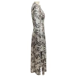 Paco Rabanne-Paco Rabanne Silver Floral Open Back Dress-Silvery