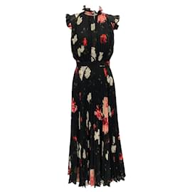 Erdem-Erdem Floral Georgette Roisin Midi Dress-Black