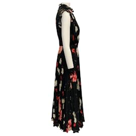 Erdem-Erdem Floral Georgette Roisin Midi Dress-Black