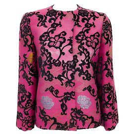 Etro Magenta / Black Brocade Jacket Pink